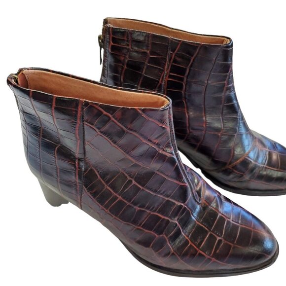 Seychelles Floodplain Croco Chelsea Heel Boots 7 - Picture 3 of 7